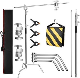 C Stand with Boom Arm, Heavy Duty Photography Light Stand, 10.8ft Stainless Steel C-Stand Kit, 4.2ft Boom for Studio Softbox and Reflector