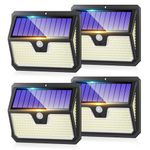 Outdoor Solar Lights, 238 LED Solar Security Lights and 3 Modes Motion Sensor 270° Wide Angle Solar Powered Lights IP65 Waterproof Solar Wall Light for Front Door, Yard, Garage, Garden (4 Pack)