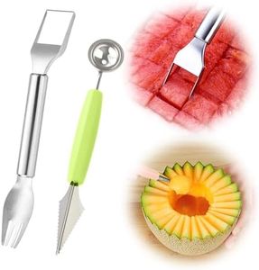 2 in 1 Watermelon Cutter, 2026 New Stainless Steel Fruit Slicer, Multi-Purpose Dual Head Fruit Tool for Summer Picnics, Kitchen Gadgetfor Home (D)