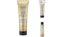 Charles Worthington ShinePlex Routine for Mirror Shine | Shampoo 250ml, Conditioner 250ml & Glossing Mist 150ml | For Dull, Frizzy Hair