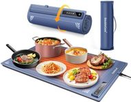 DoubleCare Silicone Heating Mat for Food, 2024 New Electric Heating Tray Roll up with 3 Temperature Settings, Portable Fast Heating Mat for Parties, Buffets Party, Restaurants, Home Everyday Use