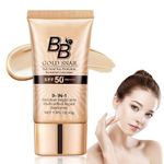 BB Cream Light,BB Cream Foundation,BB Cream Tinted,Tinted Moisturiser Face Women,BB Cream Medium Cover Blemishes,Color Correcting Cream,Tinted SPF 50 Face Moisturiser,SPF50+ Gold Snail Sunscreen,40g