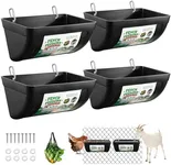 Chewoof 4 Pack Goat Feeders Hanging, Chicken Feeder, with Clips Hanging Fence Feeders, 4.5 Quart Feed Buckets for Horses, Duck Feeder, Chicken Water Feeder, Poultry Feeding Trough