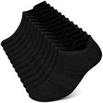 Ankle Socks Mens Trainer Socks Breathable Cotton Low Cut Socks (6 Pairs) Non Slip No Show Socks with Arch Support (6 Black)