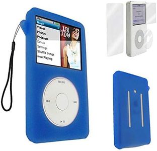 for iPod Classic Case, Silicone Skin Case Cover for Apple iPod Classic 6th 7th 80GB, 120GB Thin 160GB and iPod Video 5th 30gb + Screen Protector & Lanyard-10.5mm Thickness Thin Version(Blue)