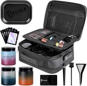 OZCHIN Activated Carbon Fiber Bag with Combination Lock, Large Storage Bag with Airtight Glass Jars & Waterproof Zippers Box, Large Travel Bag for Home Organization & Holiday Gifts