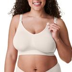 BRAVADO! DESIGNS Body Silk Seamless Nursing Bra for Breastfeeding, Wireless Maternity Bra, Antique White Sustainable Fabric, Large