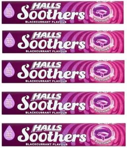 Halls Soothers Blackcurrant 45g Bars (Pack of 5) Multipack - Sore Throat Sweets Lozenges