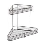 iDesign Vienna 2-Tier Corner Shelf for Cosmetics and Toiletry Storage, Bathroom, Countertop, Desk, and Vanity - Matte Black