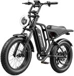 XHURDYUA Electric Bike for Adults, 1500W Peak Motor & 48V 15Ah Removable Battery, 20" Fat Tire All-Terrain E-Bike, Dual Suspension, 60 Miles Range, 7-Speed Commuter Bicycle （Black）