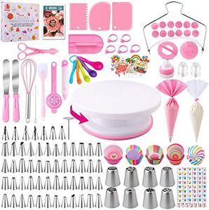 Cake Decorating Supplies Kit Tools 356pcs, Nifogo Baking Accessories with Cake Turntable, Pastry Piping Bag, Piping Icing Tips for Beginners