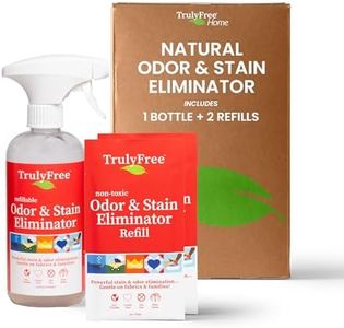 Truly Free Multi-Purpose Odor & Stain Eliminator, Pet Odor Eliminator for Home & Stain Remover for Carpet, Couch, Rugs & More, Upholstery Deodorizer, Includes 1 Empty Bottle Spray & 2 Refill (3 oz ea)