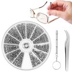 Glasses and Watch Repair Kit 1200PCS Screws and Nuts with Storage Box with Screwdriver and Tweezers Repairs for Glasses Sunglasses Reading Glasses and Watches Glasses Repair Kit