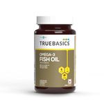 TrueBasics Omega 3 Fish Oil (90 Capsules) | Triple Strength with 1150mg Omega, 525mg EPA & 375mg DHA | For Healthy Heart, Eyes & Joints