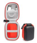 True Wireless Earbuds Case for Jabra Elite 65t, Elite Active 65t, Elite Sport True Wireless Earbuds, mesh Pocket for Cable and Elastic Secure Strap, Easy to Carabiner, Black with red Zip