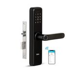 QUBO Smart Door Lock Essential WiFi from Hero Group | Unlock from Anywhere | 5-Way Unlocking | Fingerprint | Pincode | RFID Card | Bluetooth Mobile App | Mechanical Key | OTP Access | (Black)