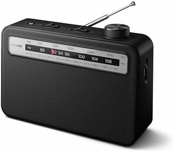 Phillips TAR2506/12 Radio Portátil FM/MW Analógica UKW/MW, Funciona con Electricidad o Pilas, Interiores y Exteriores, Diseño Clásico, Negro 210 mm x 149 mm x 66.3 mm