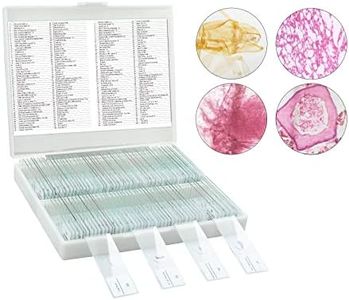 Microscope Slides, 100 Pcs Prepared Microscope Slides with Specimens for Kids Home School Class Learning