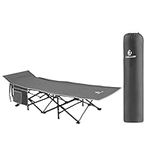 ALPHA CAMP Oversized Folding Camping Bed for Adults, Heavy Duty Sturdy Camp Beds, Portable Sleeping Cot Supports 280kg Folding Steel Frame Portable with Carry Bag