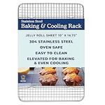 Ultra Cuisine Cooling Rack for Baking - Stainless Steel - Elevated for Baking and Cooking - 3-Cross Bar Design to Avoid Bowing - Professional Grade Baking and Decorating