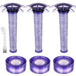 Upgraded V8 Vacuum Filter Replacement Kit Compatible with Dyson V8 New Version SV25/ Dyson V8 Animal Extra 405901-01/Dyson V7 New Model SV37 Cordless Vacuum, 3 Filter Kits, Replaces Part # 965661-05