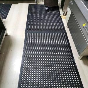 uyoyous Rubber Floor Mat with Drainage Holes 59 x 35.4 Inch Commercial Floor Rubber Matting Non-Slip Backing Restaurant Bar Kitchen Floor Mat Indoor Outdoor for Wet Area
