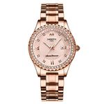 NIBOSI Women Watches Analogue Stainless Steel Wrist Watches Watches for Women's & Girls&Miss&Ladies Rose Gold Dial Gold Band Watch with Stylish Diamond Studded Watches