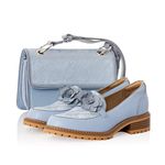 Ruby Shoo Women's Gigi Powder Blue Loafer Pumps & Matching Toledo Bag UK 7