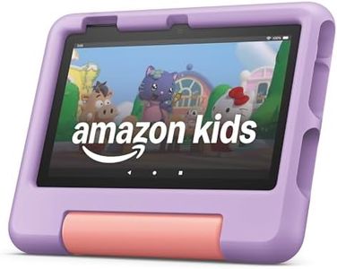 Amazon Fire 7 Kids tablet (newest model) ages 3-7. Top-selling 7" kids tablet on Amazon. Includes ad-free and exclusive content, easy parental controls, 10-hr battery, 16 GB, Purple