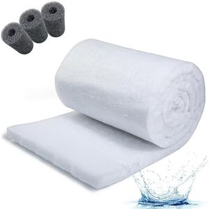 Filter Sponge mat Fish Tank Filter Sponge Pre-Filter Foam roll Aquarium Biochemical Filter Cotton Filter Fresh Salt Water, Reusable (2 m Long, 0.12 m Wide) with 3 Pieces of Black Filter Cotton