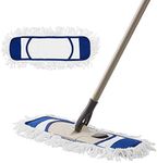 Eyliden Dust Mop, Microfiber Mops for Floor Cleaning, with Extendable Adjustable Handle and 2 Washable Mops Pads, Wet & Dry Floor Cleaning Mop for Hardwood, Tiles, Laminate, Vinyl (Blue)