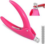 MORGLES Acrylic Nail Clipper with Magnets Sizer, Professional Nail Cutters for Tips with Length Measurement for Salon & Home Manicure Lovers, Pink