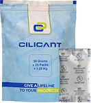 CILICAnT 50 Gram (25 Pcs) Premium Silica Gel White Packets Desiccant Dehumidifiers, Non-Indicating Silica Gel Packs for Moisture Absorption (50 Gram X 25 Pcs = 1.25 Kg)