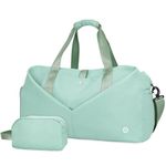 20" Gym Bag Duffel Bag with Wet Pocket and Shoes Compartment Portable Overnight Weekender Bag Travel Bag Yoga Bag for Women (Mint Green)