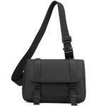 kamumanni Unisex Messenger Bag, 9.7 Inch Tablet Bag Crossbody Bag, Small Messenger Bag, Satchel Bag for School, Work (Black)