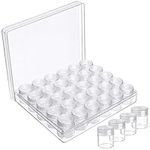 Kurtzy Clear Plastic Bead Storage Organiser Box - 30 Small Removable Compartment Containers with Lids for Diamond Dot Painting Beads, Jewellery, DIY Nail Art, Earrings, Glitter & Embroidery