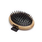 Mikki Bamboo Moulting Massage Palm Brush for Gentle Grooming, for Dog, Cat, Puppy with Short Medium Coats, Handmade Natural Sustainable Bamboo, Brown