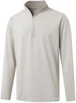 M MAELREG Mens Quarter Zip Pullover Dry Fit Striped Mock Neck 1/2 Half Zip Sweatshirt Golf Quarter Zip Pullover Men Taupe Heather