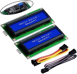 GeeekPi 2-Pack I2C 1602 LCD Display Module 16X2 Character Serial Blue Backlight LCD Module for Raspberry Pi Arduino STM32 DIY Maker Project Nanopi BPI Tinker board Electrical IoT Internet of Things