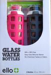 Ello Glass Water Bottles Pink and Gray, 20 oz.