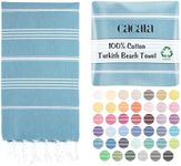 Cacala Lightweight and Thin Turkish Beach Towel 100% Cotton Sand-Free and Quick-Drying Goodness Perfect as an Extra Large Travel Towel, Beach Accessory, or Gift for Beach Lovers, 37 x 70