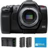 Blackmagic Design Pocket Cinema Camera 6K Pro (CINECAMPOCHDEF06P) – Bundle Includes Two (2) Additional NP-F570 Batteries, Dual Battery Charger, and SolidSignal Microfiber Cloth