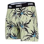 Stance Palmdice Men's Boxer Briefs Green Tropical Patterned Poly Shorts Underwear Medium