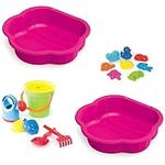 Dolu Water and Sand Pit with Accessories Pink Outdoor Toy For Children From 3 Years Sand Pit With Lid Sandpit Toys Plastic Pool Kids Shell Paddling Pool Paddling Pool Hard Plastic Shell