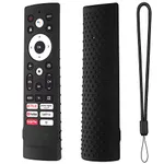 Oboe Silicone TV Remote Cover Case Compatible with Hisense Tv Remote VU GOLED Tv Remote Cover with Lanyard (Black) [Remote NOT Included]