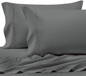 Pizuna Cotton Queen Pillowcase 50x75 cm, Soft 500 Thread Count 100% Combed Cotton Sateen Weave Hotel Quality Pillow Cover Queen Size (Dark Grey Pillow Cases - 2 PC)