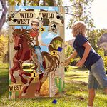 Western Party Cowboy Toss Games with 3 Bean Bags, Fun Western Game for Kids and Adults in Western Themed Activities Western Cowboy Decorations and Supplies