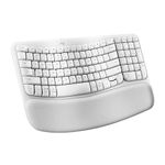 Logitech Wave Keys Wireless Ergonomic Keyboard with Cushioned Palm Rest, Comfortable Natural Typing, Easy-Switch, Bluetooth, Logi Bolt Receiver, for Multi-OS, Windows/Mac - Off White