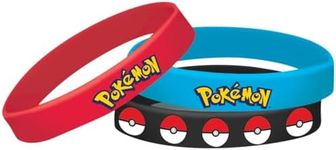 Amscan 398750 Pokemon Rubber Elastic Bracelets, 6ct, Multicolor