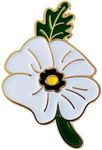 2023 White Poppy Enamel Pin Badge B